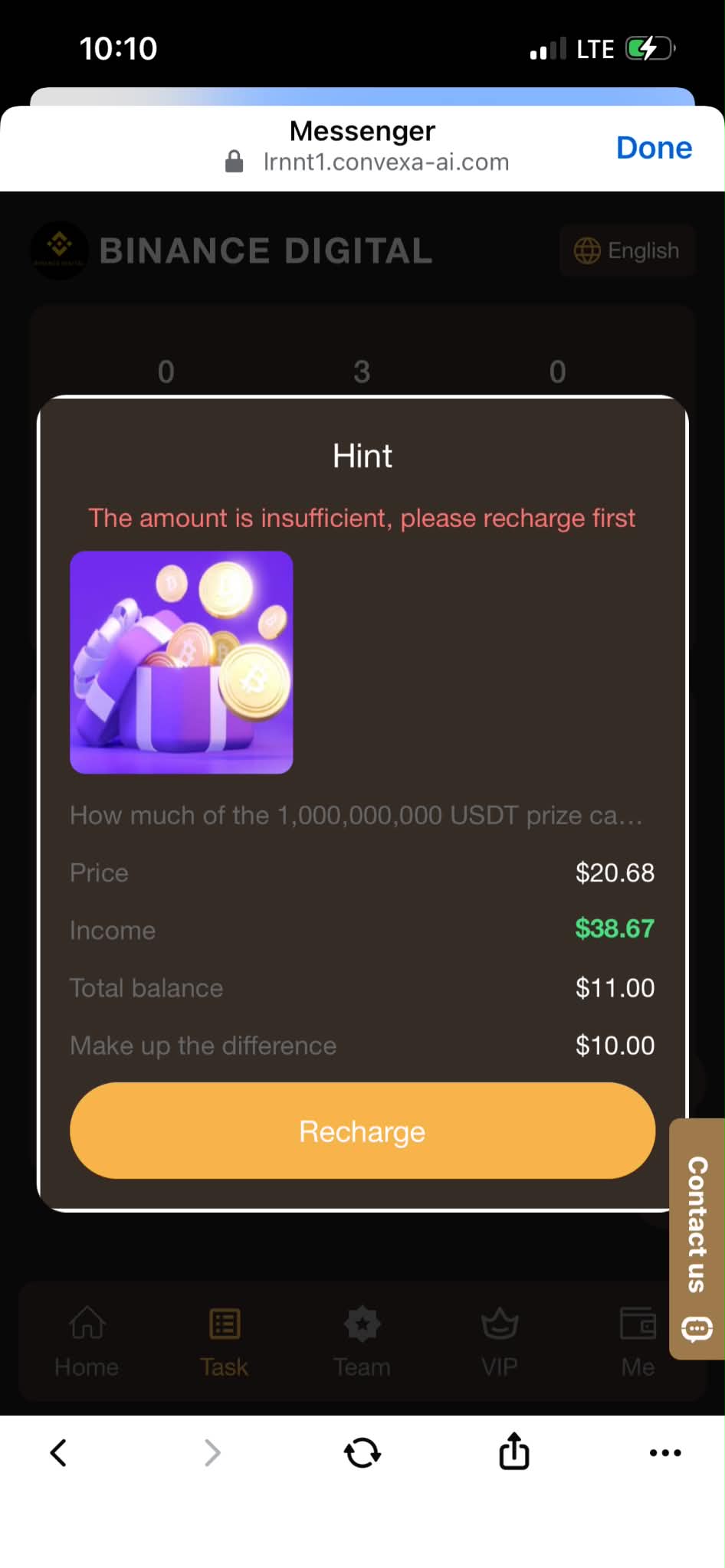 binance digital scam